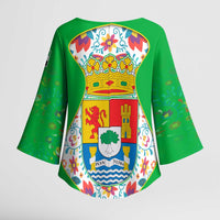 Extremadura Flag Kimono Sleeve Blouse Autonomous Community of Spain - Wonder Print Shop