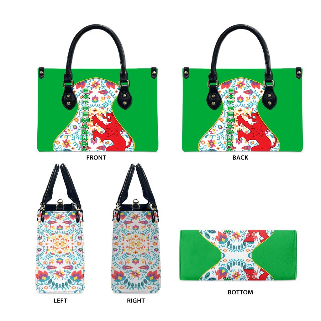Extremadura Flag Leather Bag Autonomous Community of Spain - Wonder Print Shop