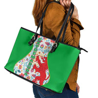Extremadura Flag Leather Tote Bag Autonomous Community of Spain - Wonder Print Shop