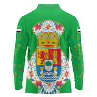 Extremadura Flag Long Sleeve Polo Shirt Autonomous Community of Spain - Wonder Print Shop