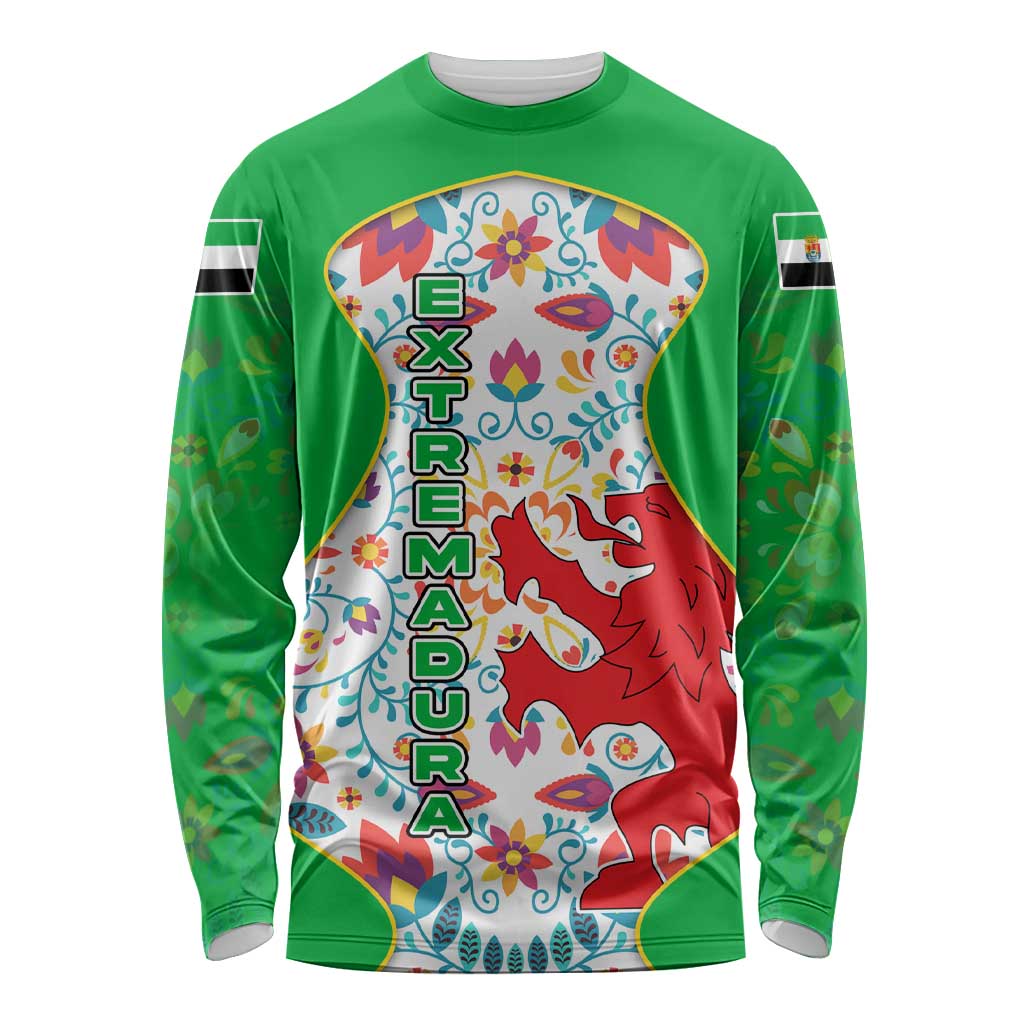 Extremadura Flag Long Sleeve Shirt Autonomous Community of Spain - Wonder Print Shop