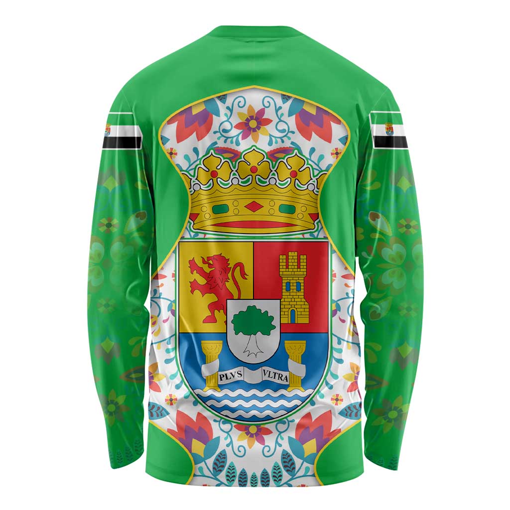 Extremadura Flag Long Sleeve Shirt Autonomous Community of Spain - Wonder Print Shop