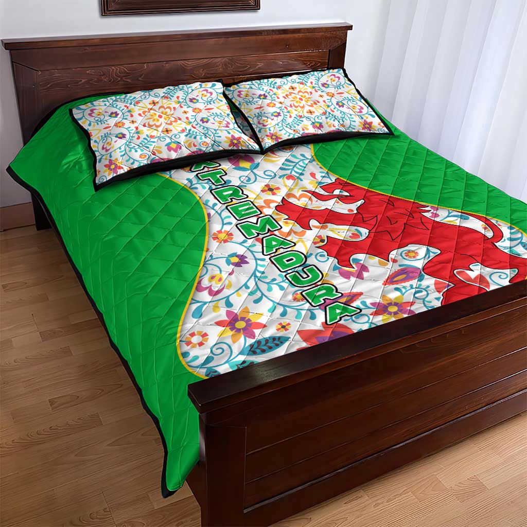 Extremadura Flag Quilt Bed Set Autonomous Community of Spain - Wonder Print Shop