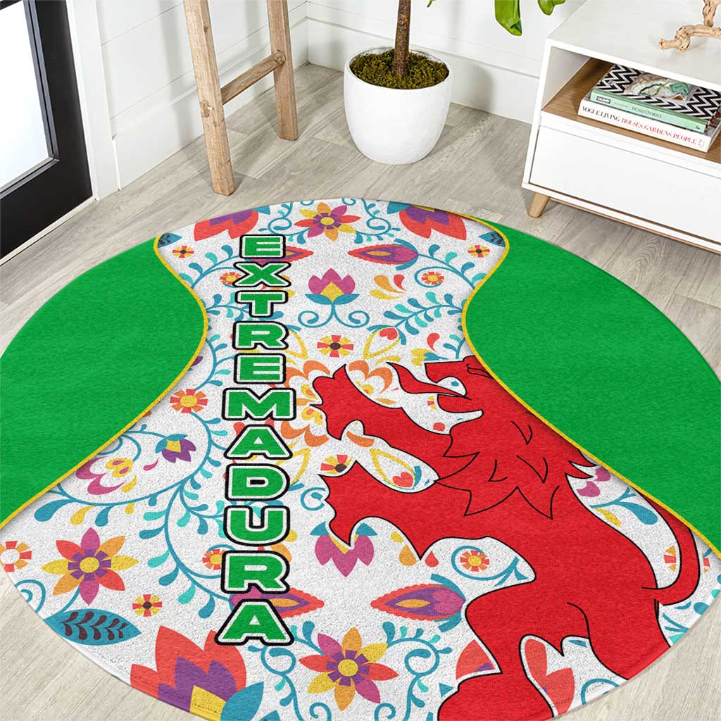 Extremadura Flag Round Carpet Autonomous Community of Spain - Wonder Print Shop