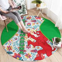 Extremadura Flag Round Carpet Autonomous Community of Spain - Wonder Print Shop