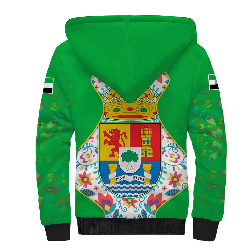 Extremadura Flag Sherpa Hoodie Autonomous Community of Spain - Wonder Print Shop