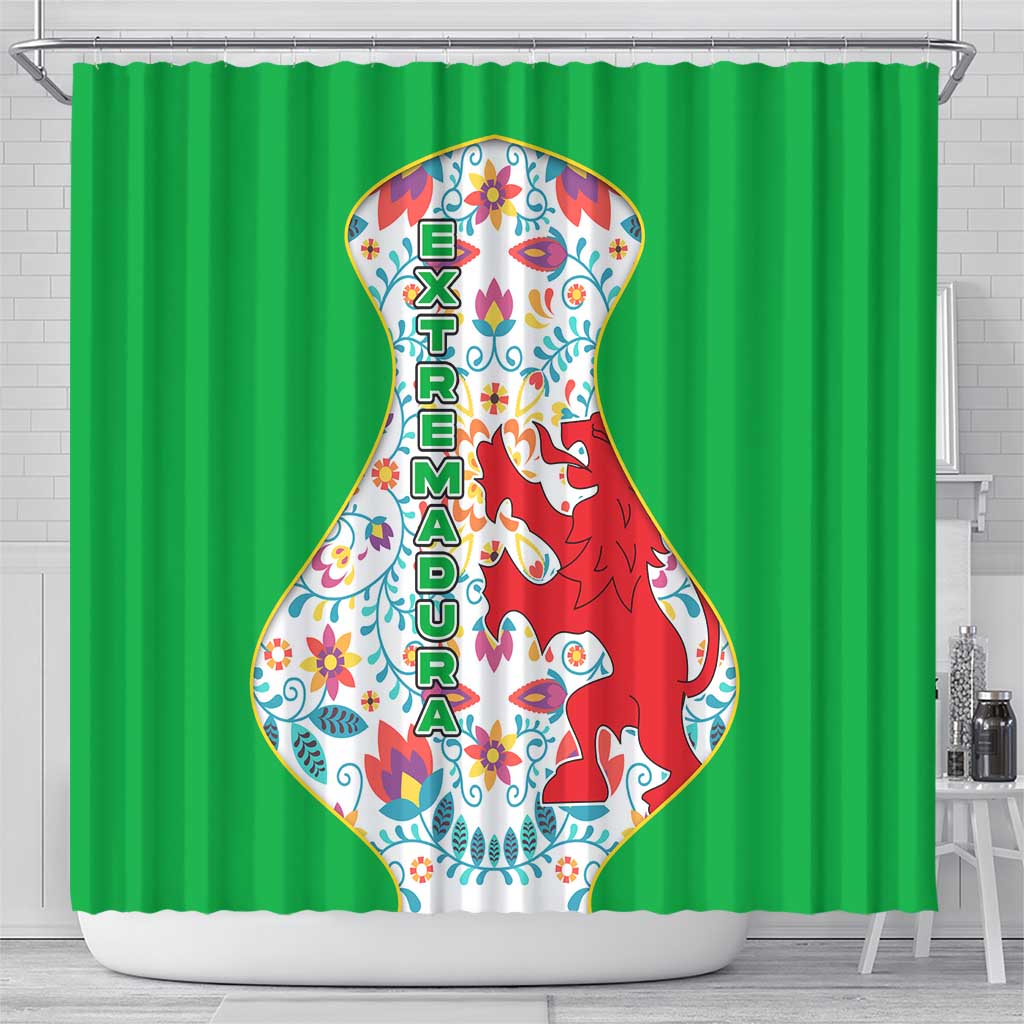 Extremadura Flag Shower Curtain Autonomous Community of Spain - Wonder Print Shop