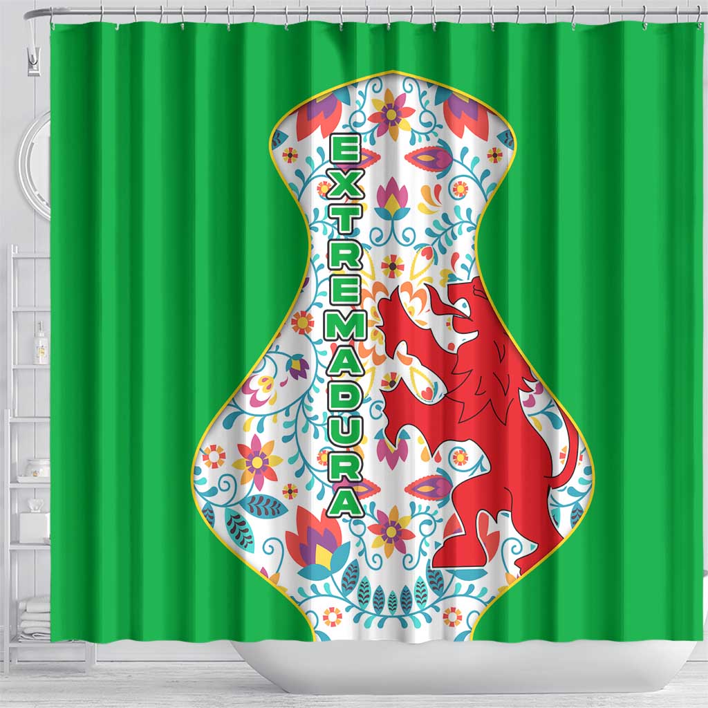 Extremadura Flag Shower Curtain Autonomous Community of Spain - Wonder Print Shop