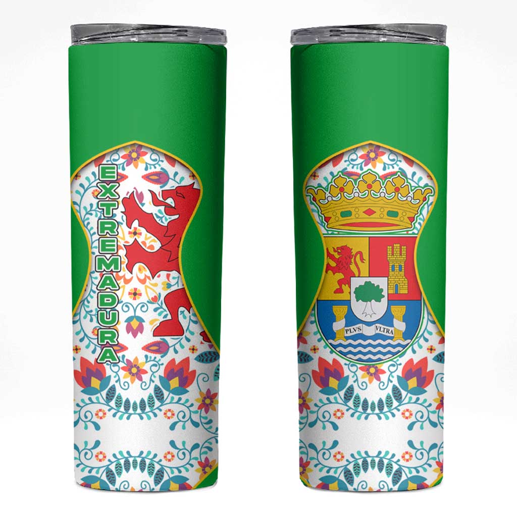 Extremadura Flag Skinny Tumbler Autonomous Community of Spain - Wonder Print Shop