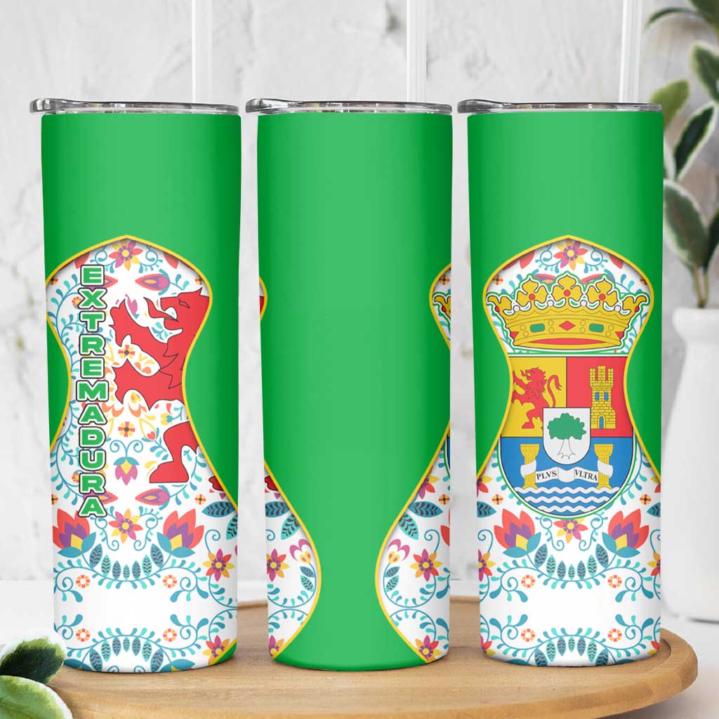 Extremadura Flag Skinny Tumbler Autonomous Community of Spain - Wonder Print Shop