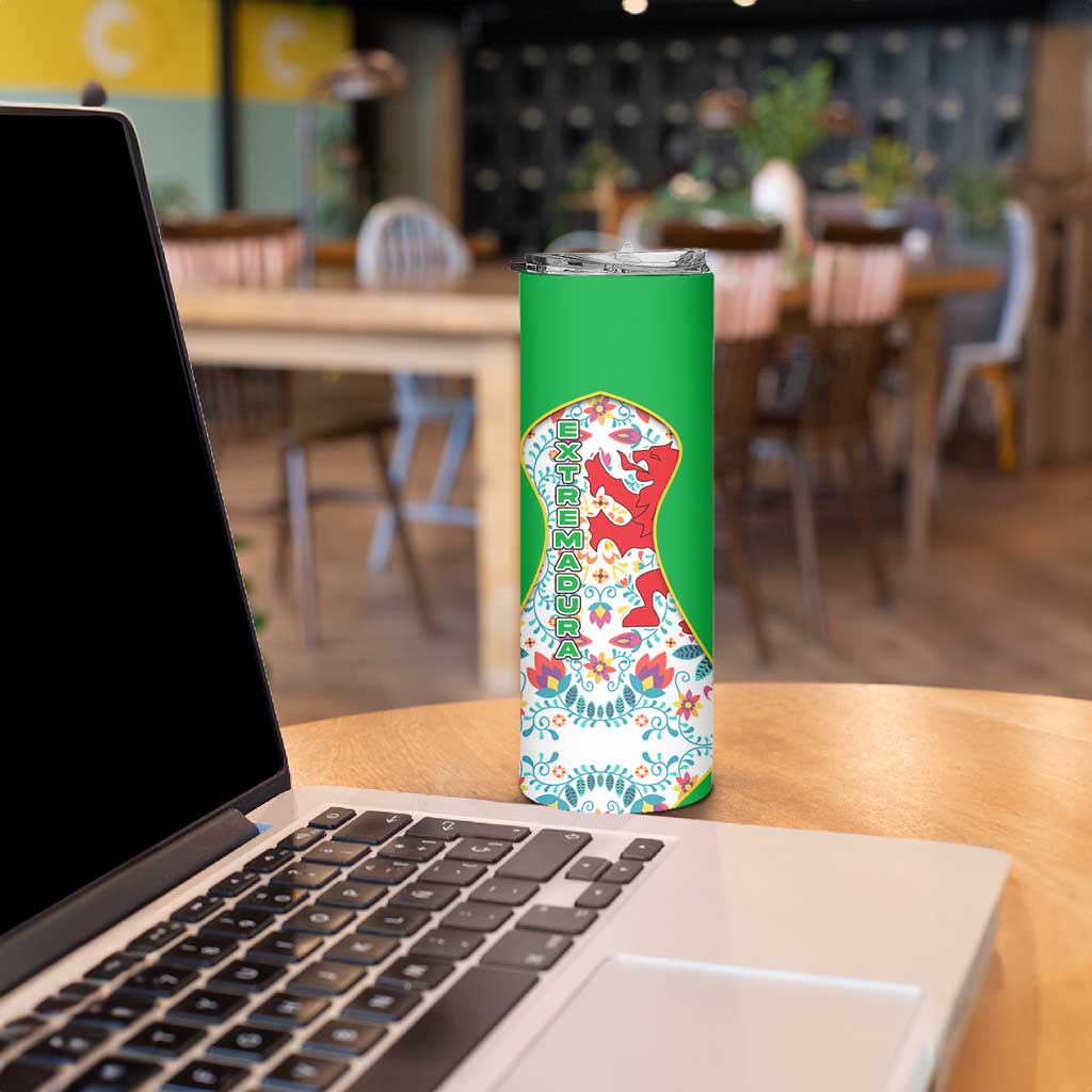 Extremadura Flag Skinny Tumbler Autonomous Community of Spain - Wonder Print Shop