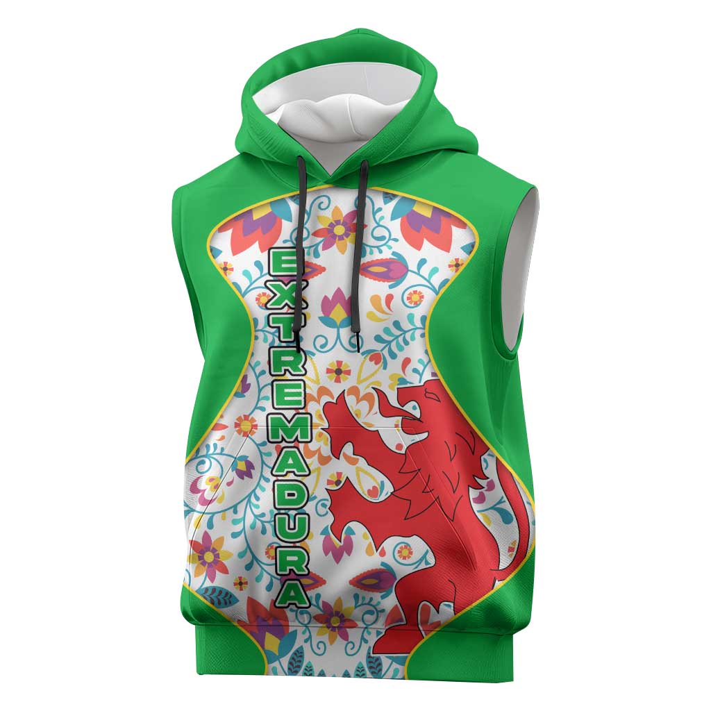 Extremadura Flag Sleeveless Hoodie Autonomous Community of Spain - Wonder Print Shop
