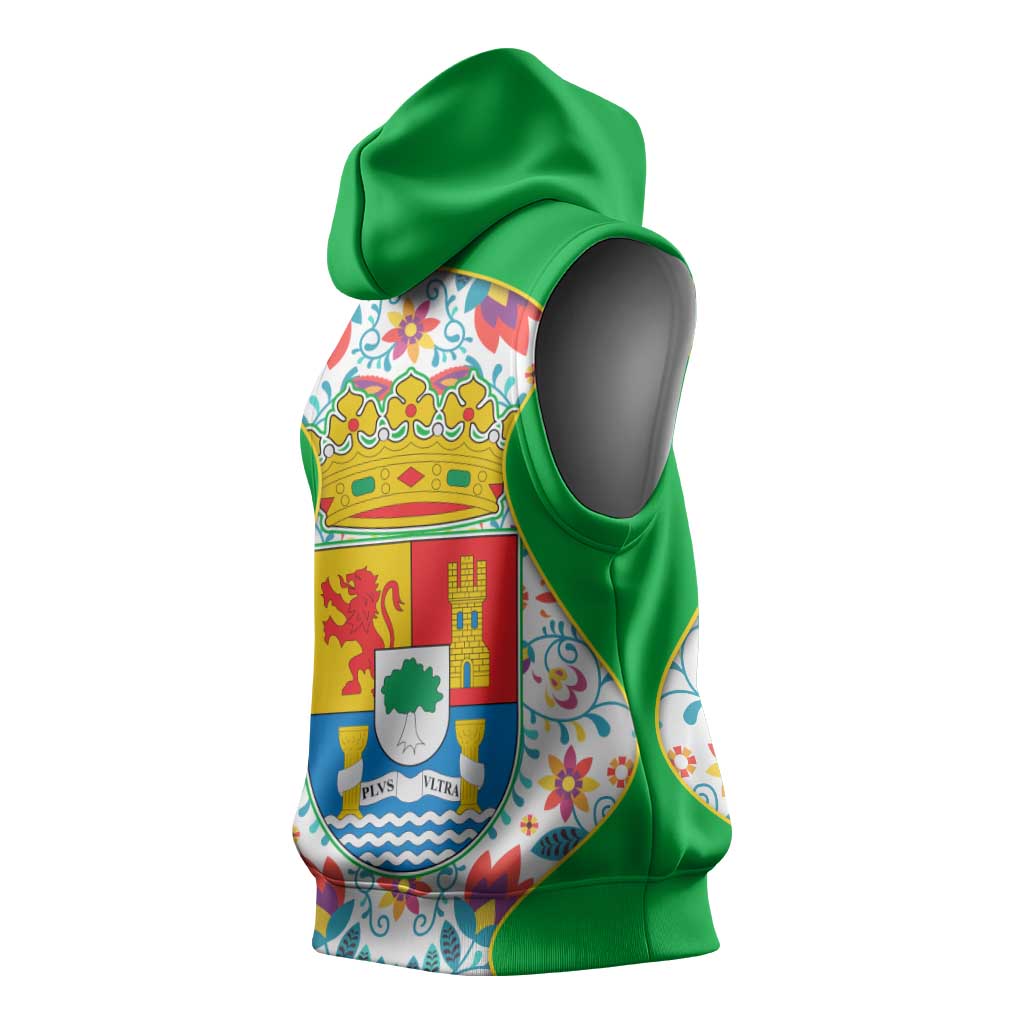 Extremadura Flag Sleeveless Hoodie Autonomous Community of Spain - Wonder Print Shop