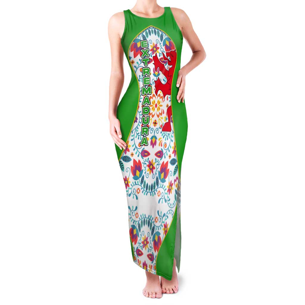 Extremadura Flag Tank Maxi Dress Autonomous Community of Spain - Wonder Print Shop