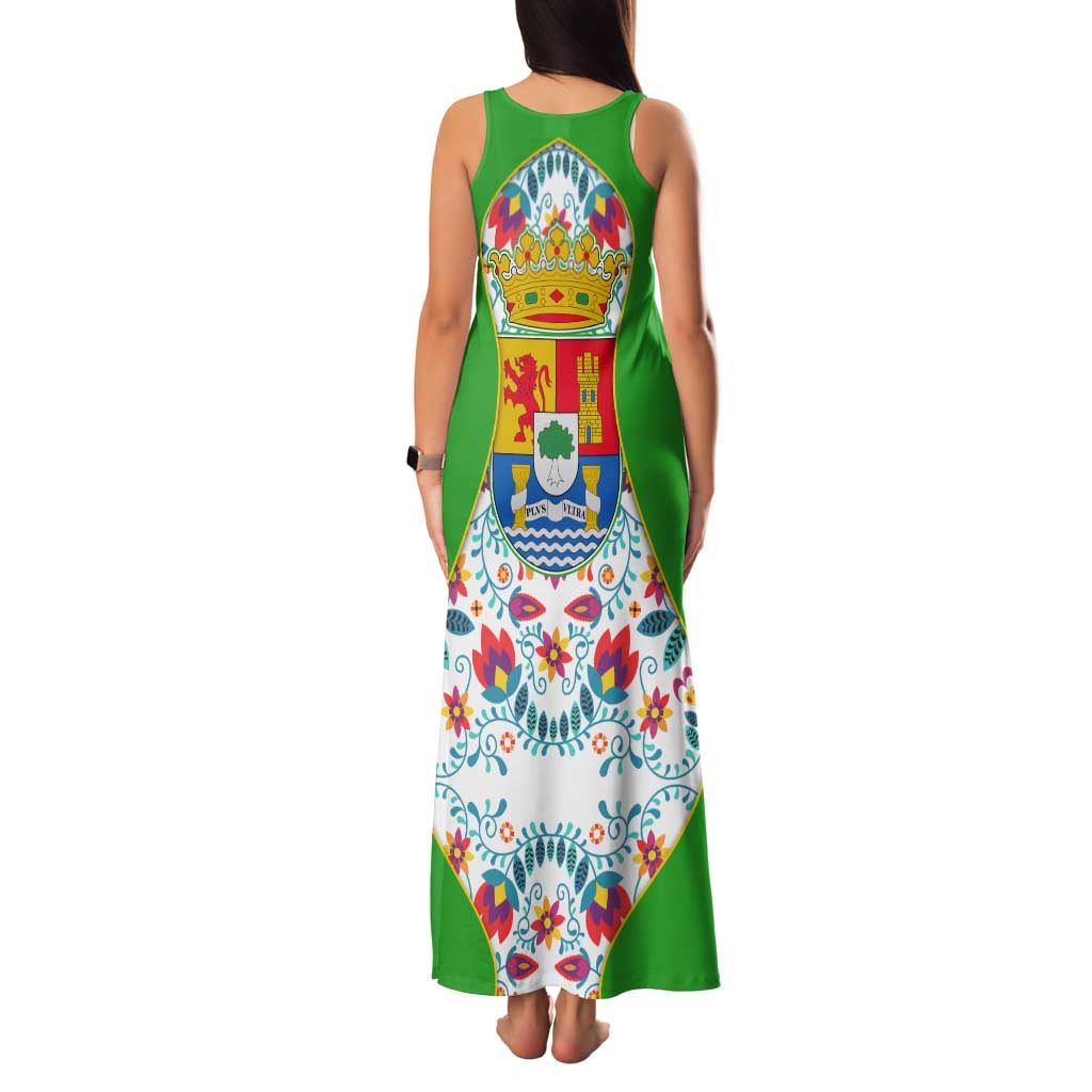 Extremadura Flag Tank Maxi Dress Autonomous Community of Spain - Wonder Print Shop