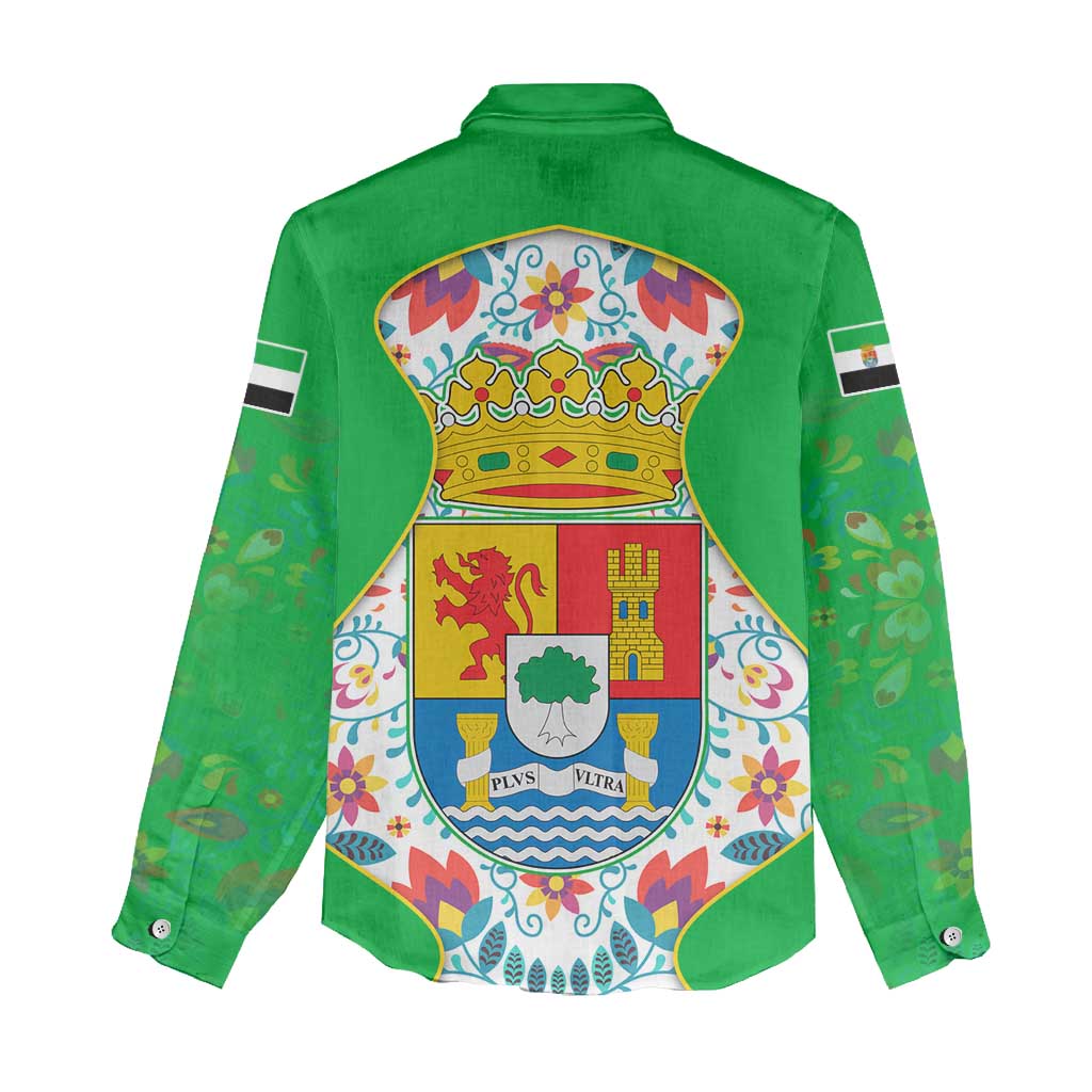 Extremadura Flag Women Casual Shirt Autonomous Community of Spain - Wonder Print Shop