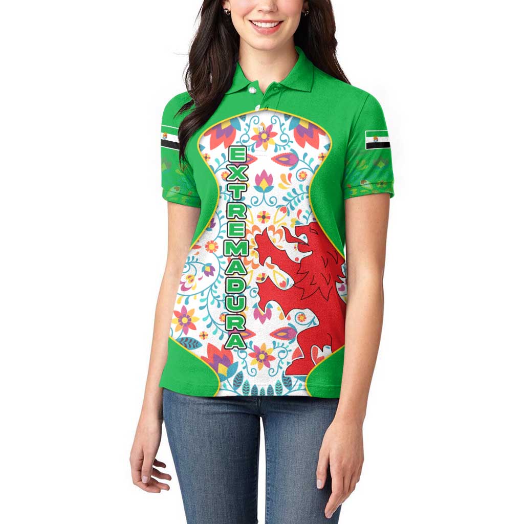 Extremadura Flag Women Polo Shirt Autonomous Community of Spain - Wonder Print Shop