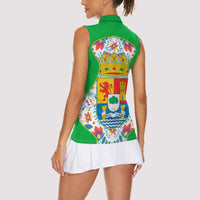 Extremadura Flag Women Sleeveless Polo Shirt Autonomous Community of Spain - Wonder Print Shop