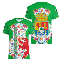 Extremadura Flag Women V-Neck T-Shirt Autonomous Community of Spain - Wonder Print Shop