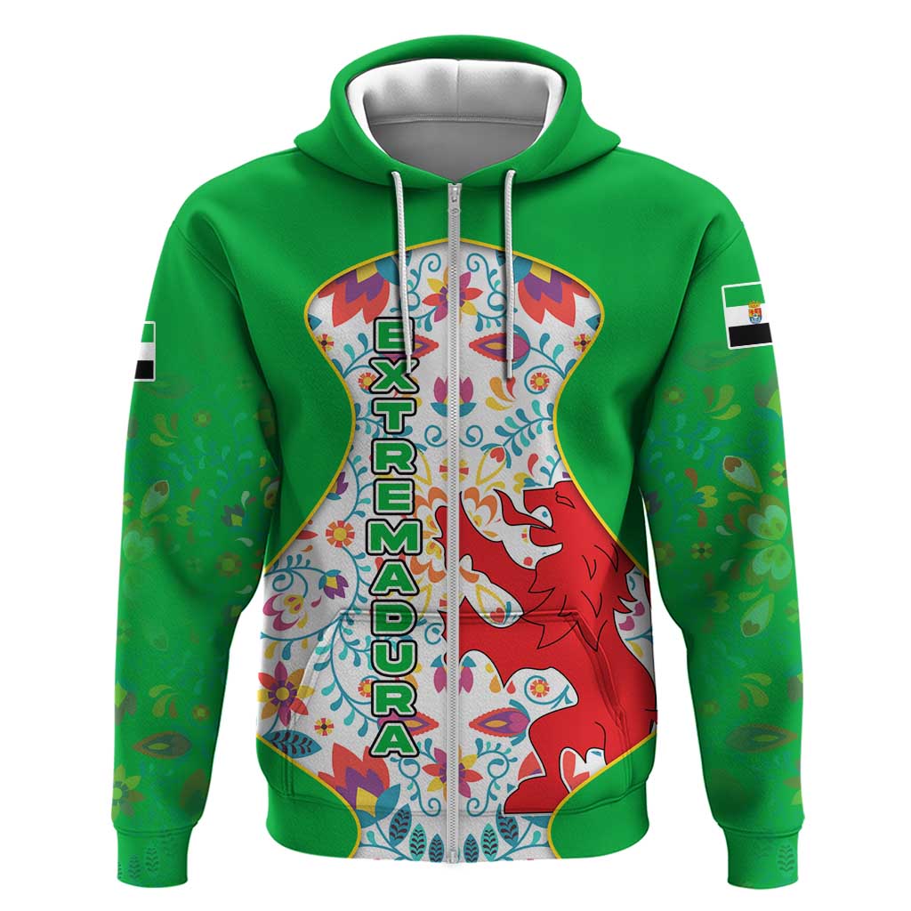 Extremadura Flag Zip Hoodie Autonomous Community of Spain - Wonder Print Shop