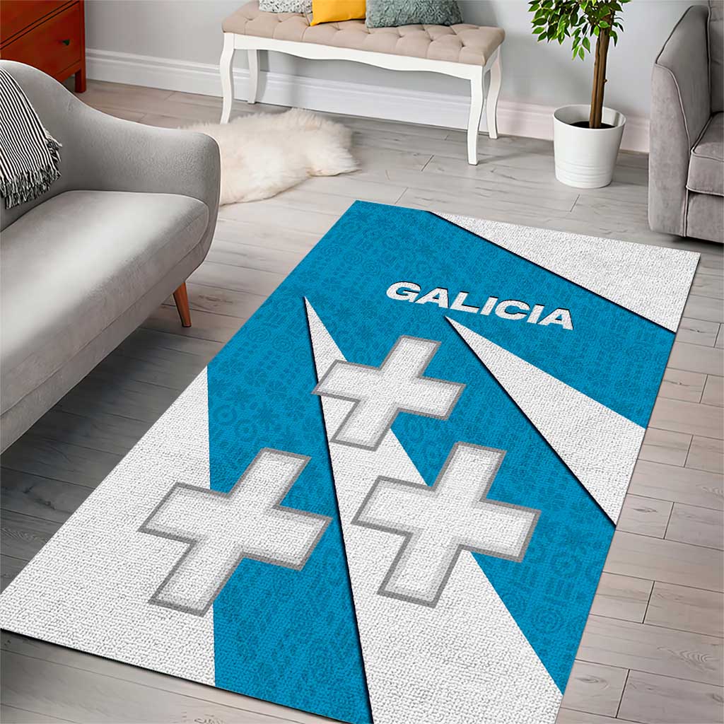 Galicia Flag Area Rug Autonomous Community of Spain - Wonder Print Shop