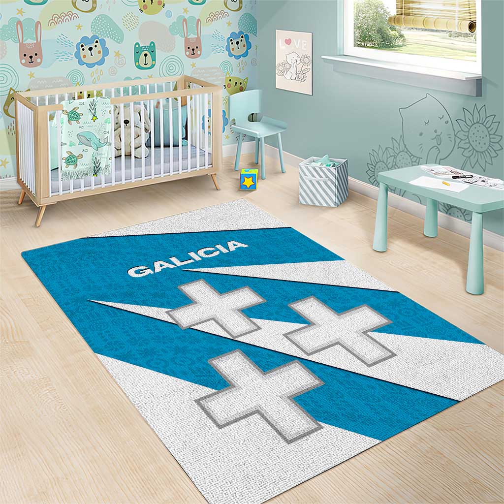 Galicia Flag Area Rug Autonomous Community of Spain - Wonder Print Shop