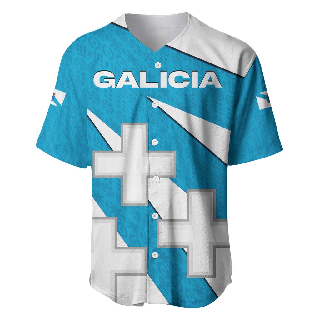 Galicia Flag Baseball Jersey Autonomous Community of Spain - Wonder Print Shop