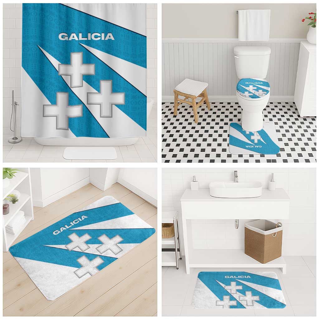 Galicia Flag Bathroom Set Autonomous Community of Spain - Wonder Print Shop