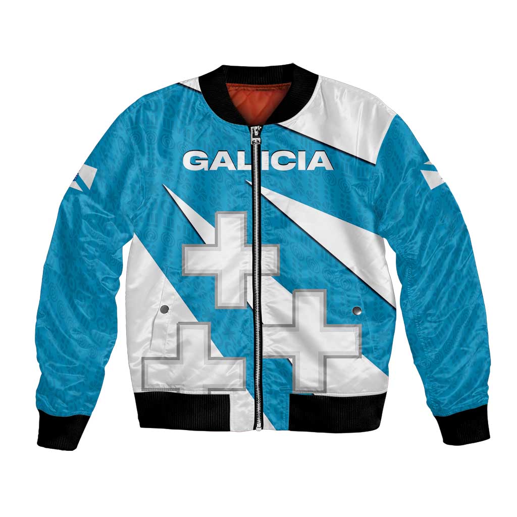 Galicia Flag Bomber Jacket Autonomous Community of Spain - Wonder Print Shop