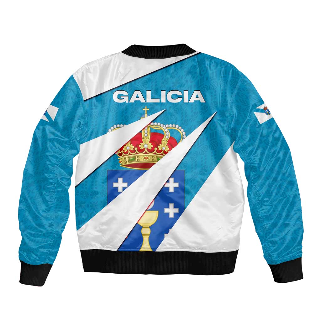 Galicia Flag Bomber Jacket Autonomous Community of Spain - Wonder Print Shop
