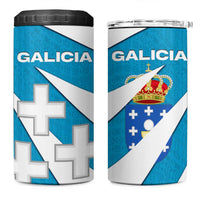 Galicia Flag 4 in 1 Can Cooler Tumbler Autonomous Community of Spain - Wonder Print Shop