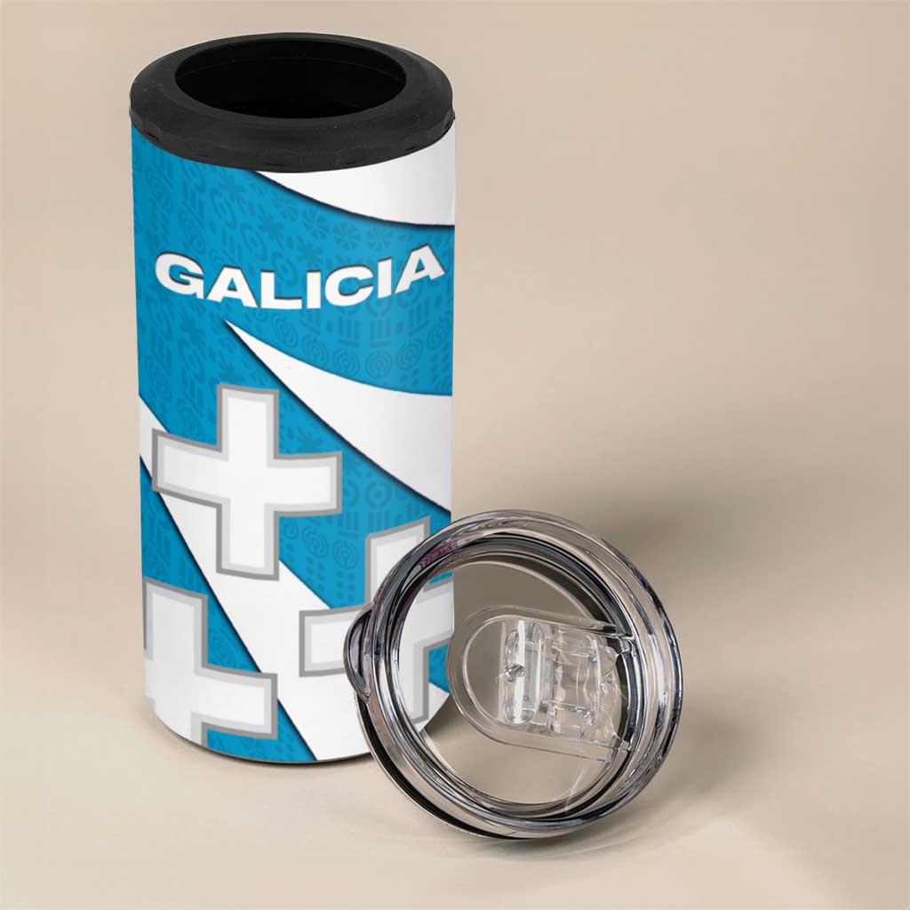 Galicia Flag 4 in 1 Can Cooler Tumbler Autonomous Community of Spain - Wonder Print Shop