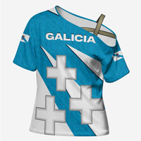 Galicia Flag Cross Shoulder Shirt Autonomous Community of Spain - Wonder Print Shop