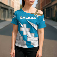 Galicia Flag Cross Shoulder Shirt Autonomous Community of Spain - Wonder Print Shop