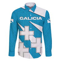 Galicia Flag Family Matching Long Sleeve Bodycon Dress and Hawaiian Shirt Autonomous Community of Spain - Wonder Print Shop