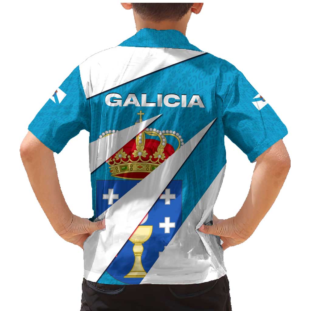 Galicia Flag Family Matching Mermaid Dress and Hawaiian Shirt Autonomous Community of Spain - Wonder Print Shop
