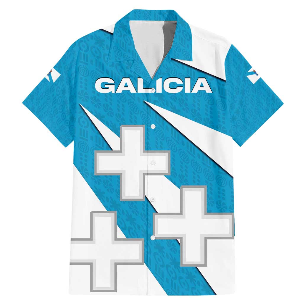 Galicia Flag Family Matching Mermaid Dress and Hawaiian Shirt Autonomous Community of Spain - Wonder Print Shop