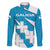 Galicia Flag Family Matching Off The Shoulder Long Sleeve Dress and Hawaiian Shirt Autonomous Community of Spain - Wonder Print Shop