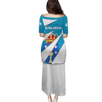 Galicia Flag Family Matching Puletasi and Hawaiian Shirt Autonomous Community of Spain - Wonder Print Shop