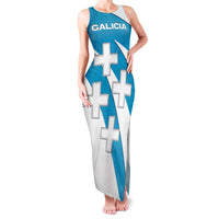 Galicia Flag Family Matching Tank Maxi Dress and Hawaiian Shirt Autonomous Community of Spain - Wonder Print Shop