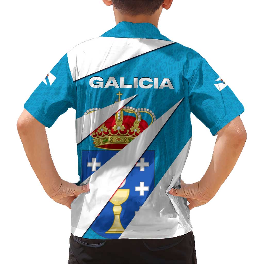 Galicia Flag Hawaiian Shirt Autonomous Community of Spain - Wonder Print Shop