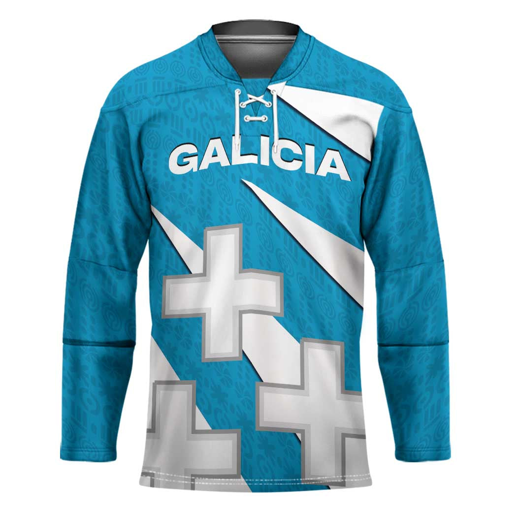 Galicia Flag Hockey Jersey Autonomous Community of Spain - Wonder Print Shop