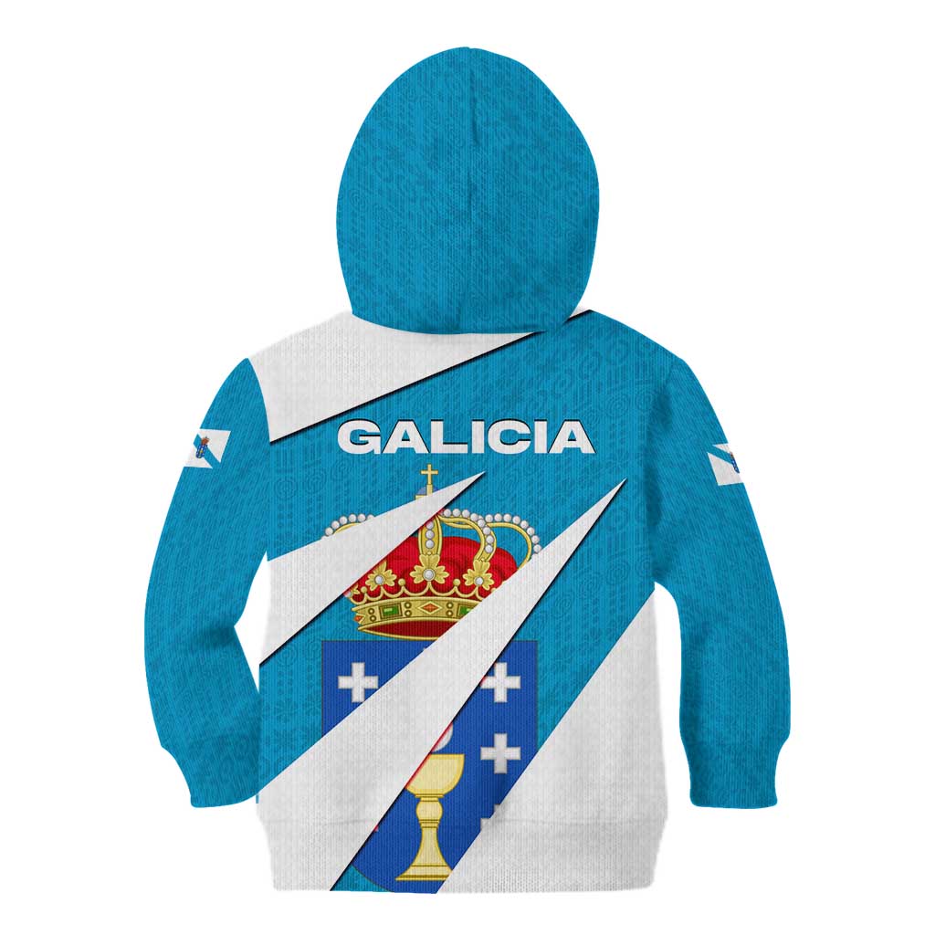 Galicia Flag Kid Hoodie Autonomous Community of Spain - Wonder Print Shop