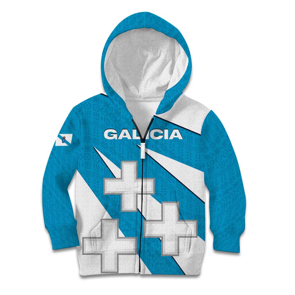 Galicia Flag Kid Hoodie Autonomous Community of Spain - Wonder Print Shop