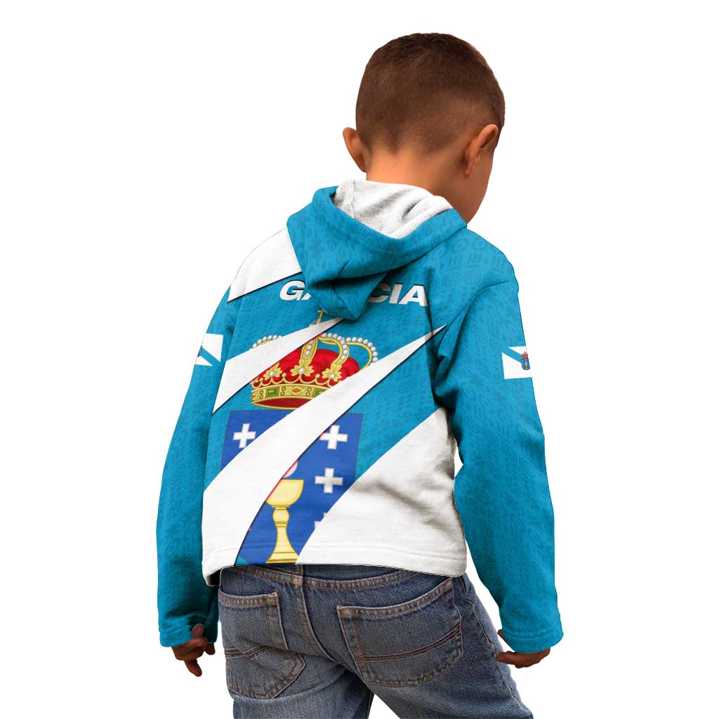 Galicia Flag Kid Hoodie Autonomous Community of Spain - Wonder Print Shop