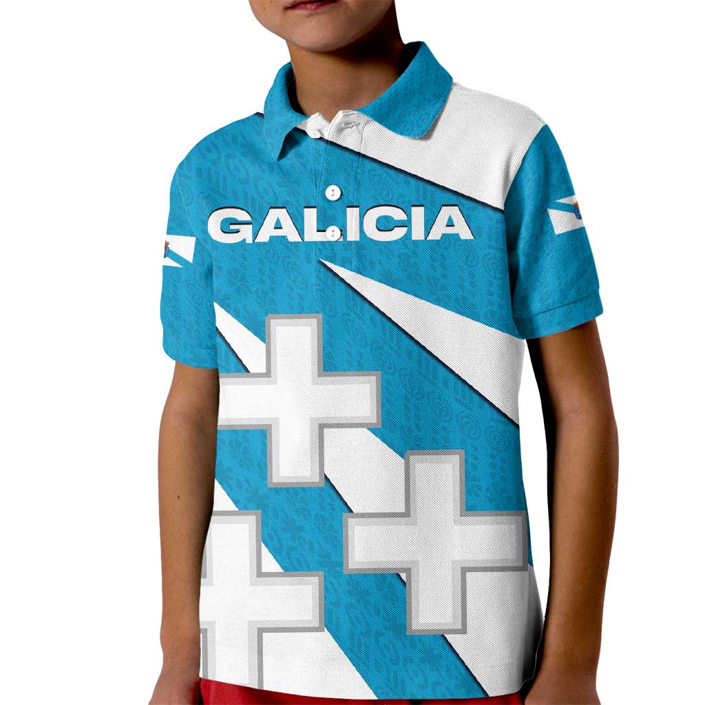 Galicia Flag Kid Polo Shirt Autonomous Community of Spain - Wonder Print Shop