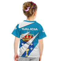 Galicia Flag Kid T Shirt Autonomous Community of Spain - Wonder Print Shop