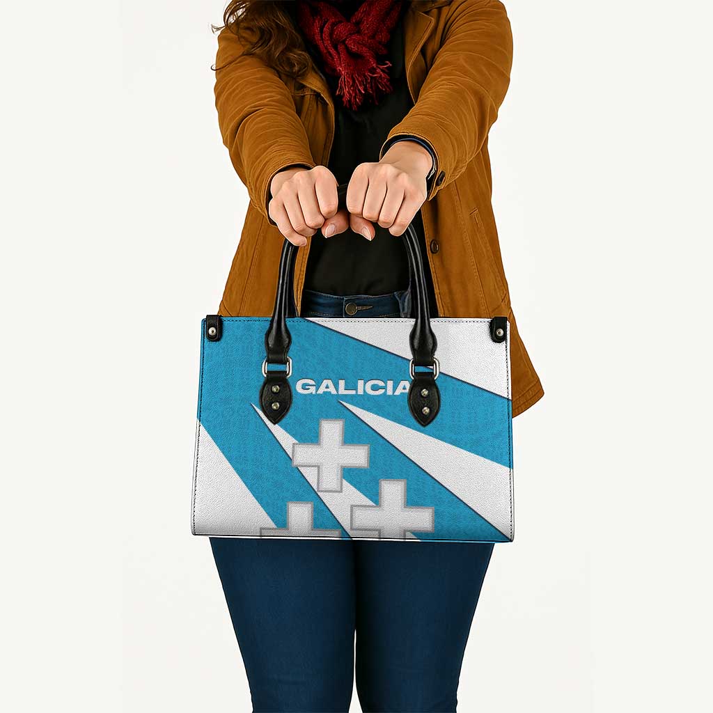 Galicia Flag Leather Bag Autonomous Community of Spain - Wonder Print Shop