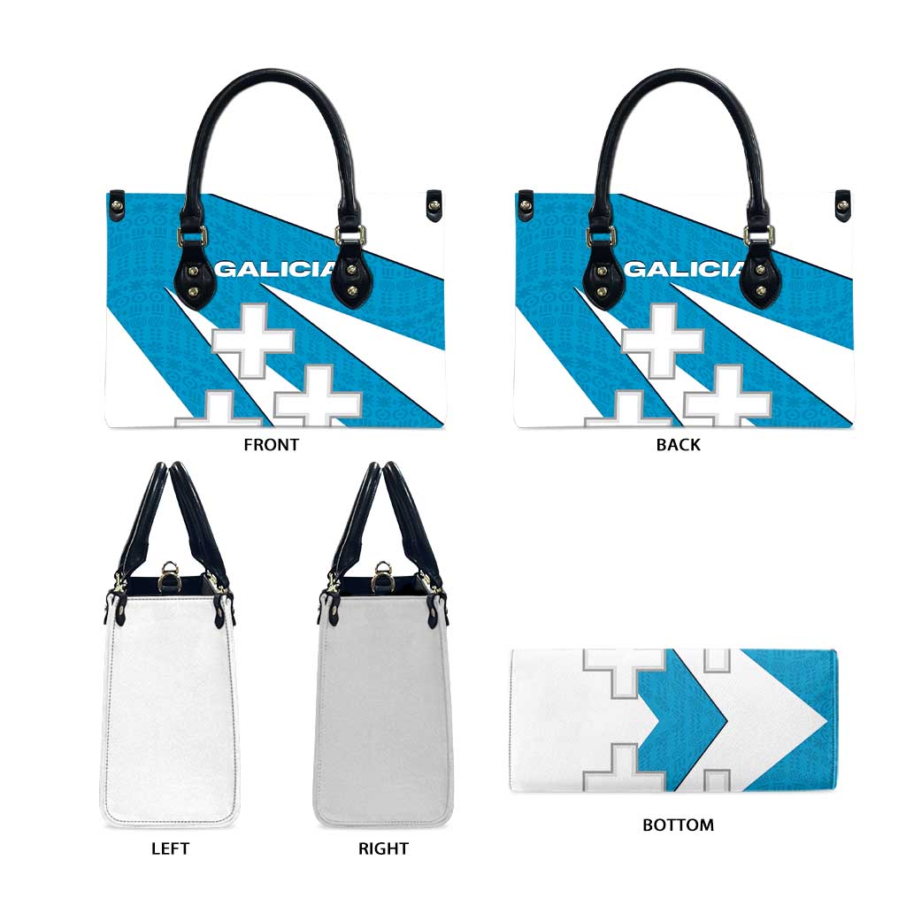 Galicia Flag Leather Bag Autonomous Community of Spain - Wonder Print Shop