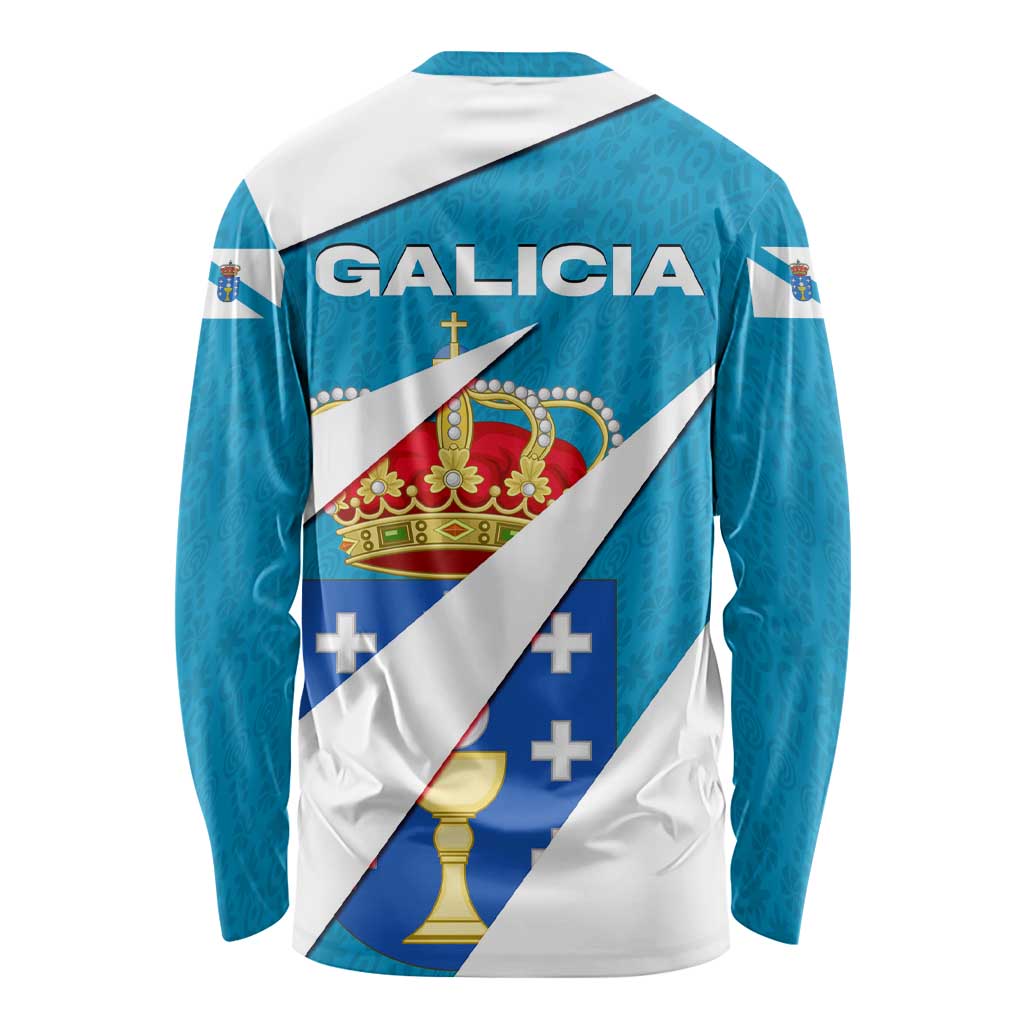Galicia Flag Long Sleeve Shirt Autonomous Community of Spain - Wonder Print Shop
